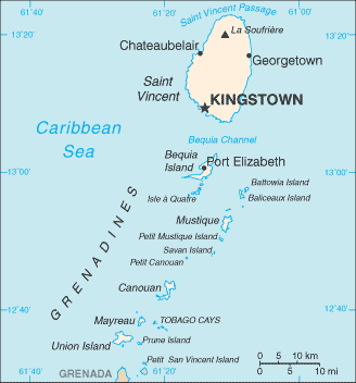 St Vincent Grenadines map