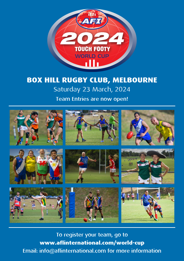 2024 Touch Footy World Cup flyer