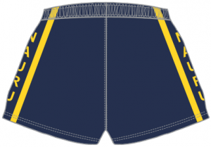 Nauru footy shorts back