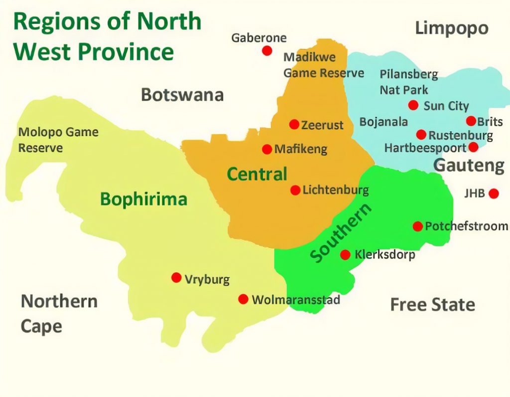 North West Province map