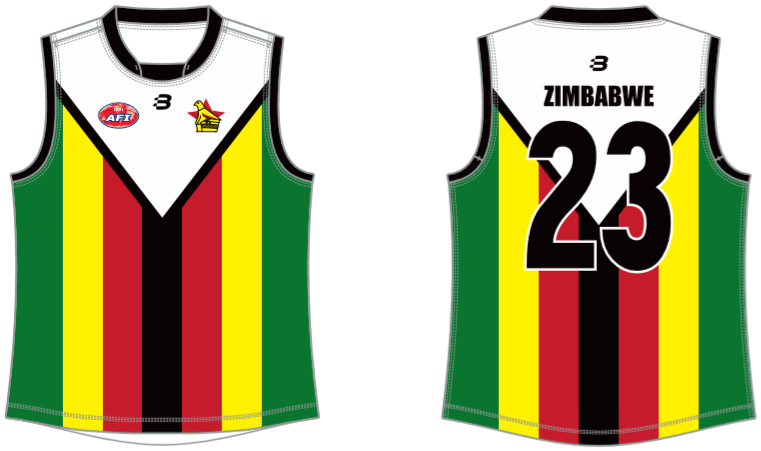 Zimbabwe footy jumper AFL